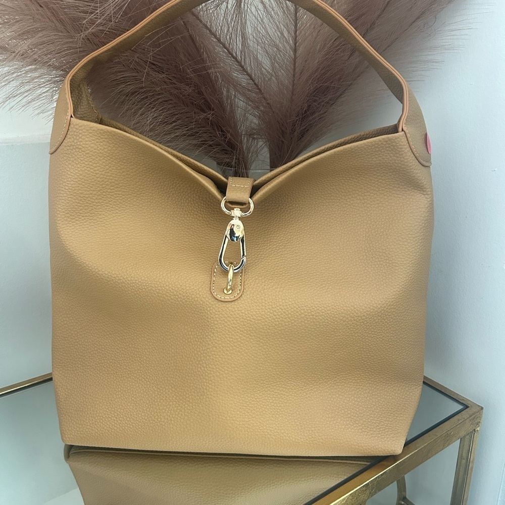 Chic Tan Faux Leather Hobo Bag